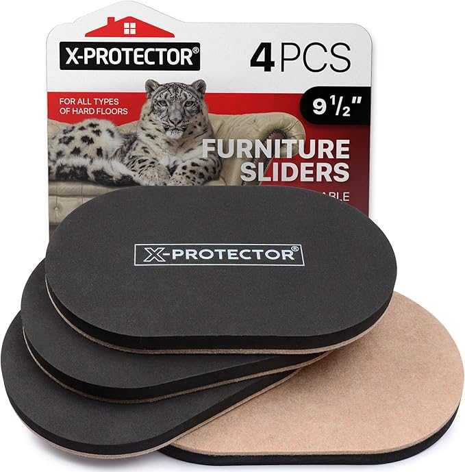 Felt Furniture Sliders Hardwood Floors X - PROTECTOR – 4 PCS 9 1/2 inch Furniture Sliders – Heavy Duty Felt Sliders Hard Surfaces – Move Your Furniture Easily & Safely! | Furniture Sliders - TrueDesk