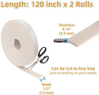 Felt Strips with Adhesive Backing – Furnigear Heavy Duty Cuttable Felt Tape Roll Furniture Pads for Chair Legs - Protecting Hardwood Floors, Chair Wall Protector (Beige, 120 x 0.5 x 0.14 Inch) | Furniture Pads - TrueDesk