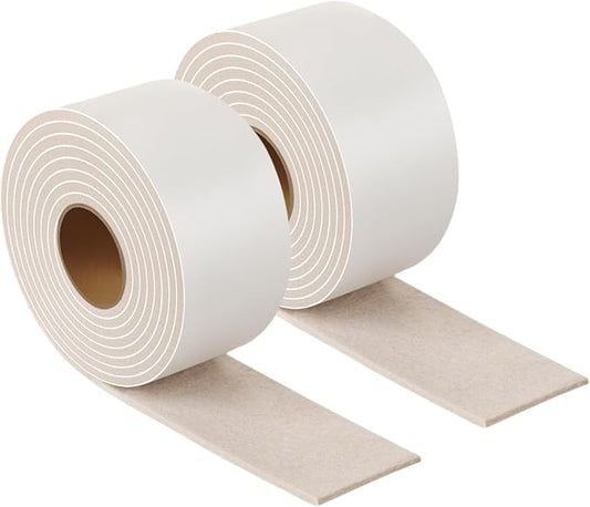 Felt Strips with Adhesive Backing – Furnigear Heavy Duty Cuttable Felt Tape Roll Furniture Pads for Chair Legs - Protecting Hardwood Floors, Chair Wall Protector (Beige, 80 x 2 x 0.14 Inch) | Furniture Pads - TrueDesk