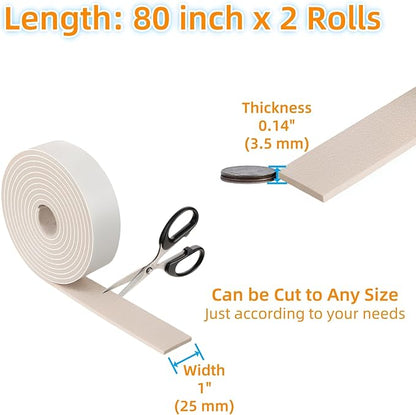Felt Strips with Adhesive Backing – Furnigear Heavy Duty Cuttable Felt Tape Roll Furniture Pads for Chair Legs - Protecting Hardwood Floors, Chair Wall Protector (Beige, 80 x 1 x 0.14 Inch) | Furniture Pads - TrueDesk