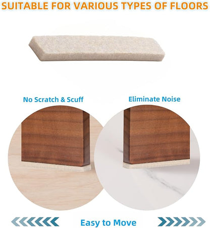 Felt Strips with Adhesive Backing – Furnigear Heavy Duty Cuttable Felt Tape Roll Furniture Pads for Chair Legs - Protecting Hardwood Floors, Chair Wall Protector (Beige, 40 x 2 x 0.14 Inch) | Furniture Pads - TrueDesk