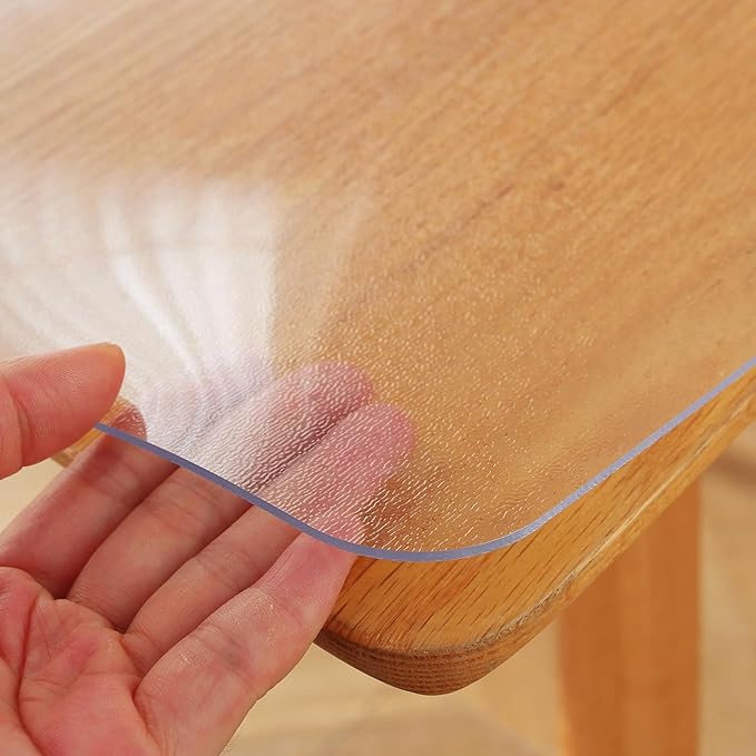Frosted Clear Table Protector 20 x 40 Inch, 1.5mm Thick Plastic Table Cover, Waterproof PVC Clear Table Cover Protector, Desk Protector Mat, Writing Desk Pad for Desktop, Coffee & Dining Room Table | Table Pads - TrueDesk