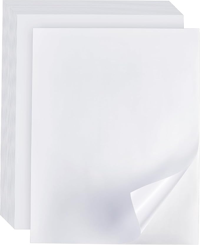 Full Sheet Labels 8.5” x 11” Sticker Paper Matte White, Large Shipping Label Paper for Inkjet Laser Printer, 50 Counts | Laser Inkjet Printer Labels - TrueDesk