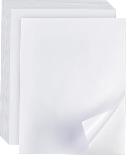 Full Sheet Labels 8.5” x 11” Sticker Paper Matte White, Large Shipping Label Paper for Inkjet Laser Printer, 50 Counts | Laser Inkjet Printer Labels - TrueDesk
