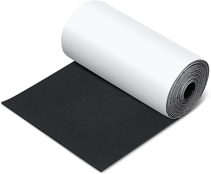 Fullhawl Large Felt Furniture Pads 12 x 120 Inch Non Slip Self Adhesive Heavy Duty Cuttable Strip Roll Felt Sheet Tape for Protecting Hardwood Floors Chair Wall, Black | Furniture Pads - TrueDesk