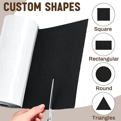 Fullhawl Large Felt Furniture Pads 12 x 120 Inch Non Slip Self Adhesive Heavy Duty Cuttable Strip Roll Felt Sheet Tape for Protecting Hardwood Floors Chair Wall, Black | Furniture Pads - TrueDesk