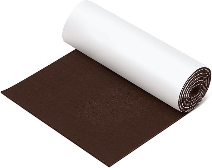 Fullhawl Large Felt Furniture Pads 12 x 60 Inch Non Slip Self Adhesive Heavy Duty Cuttable Strip Roll Felt Sheet Tape for Protecting Hardwood Floors Chair Wall, Brown | Furniture Pads - TrueDesk