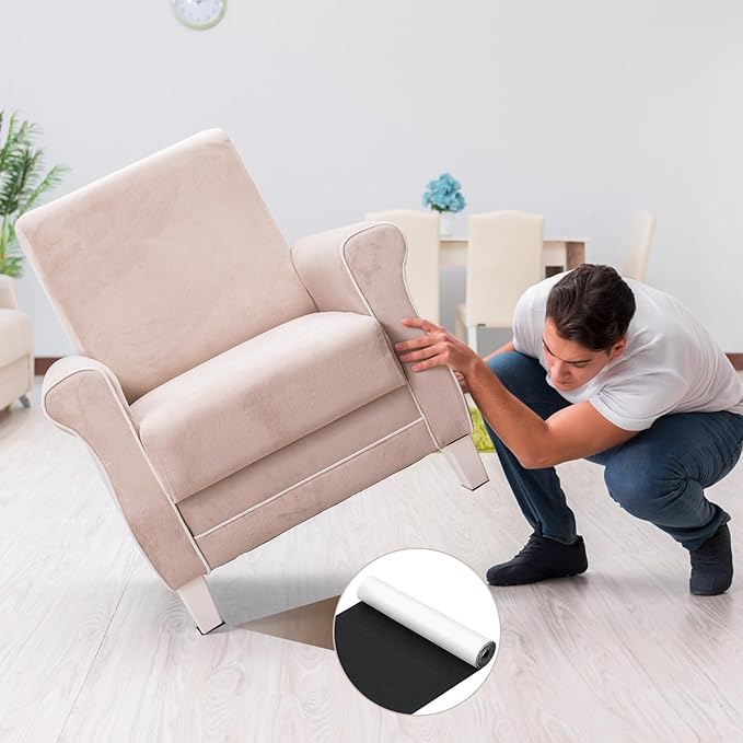 Fullhawl Large Felt Furniture Pads 16 x 60 Inch Non Slip Self Adhesive Heavy Duty Cuttable Strip Roll Felt Sheet Tape for Protecting Hardwood Floors Chair Wall, Black | Furniture Pads - TrueDesk