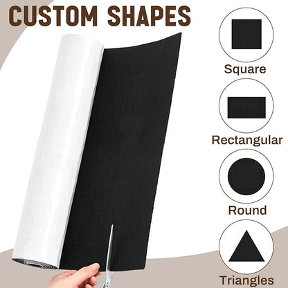 Fullhawl Large Felt Furniture Pads 16 x 60 Inch Non Slip Self Adhesive Heavy Duty Cuttable Strip Roll Felt Sheet Tape for Protecting Hardwood Floors Chair Wall, Black | Furniture Pads - TrueDesk