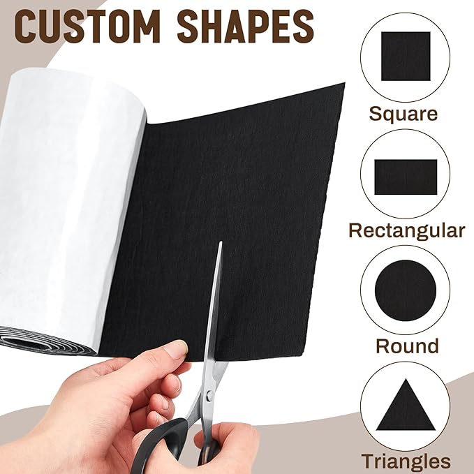 Fullhawl Large Felt Furniture Pads 5 x 120 Inch Non Slip Self Adhesive Heavy Duty Cuttable Strip Roll Felt Sheet Tape for Protecting Hardwood Floors Chair Wall, Black | Furniture Pads - TrueDesk