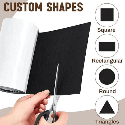 Fullhawl Large Felt Furniture Pads 5 x 120 Inch Non Slip Self Adhesive Heavy Duty Cuttable Strip Roll Felt Sheet Tape for Protecting Hardwood Floors Chair Wall, Black | Furniture Pads - TrueDesk
