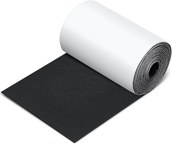 Fullhawl Large Felt Furniture Pads 5 x 120 Inch Non Slip Self Adhesive Heavy Duty Cuttable Strip Roll Felt Sheet Tape for Protecting Hardwood Floors Chair Wall, Black | Furniture Pads - TrueDesk