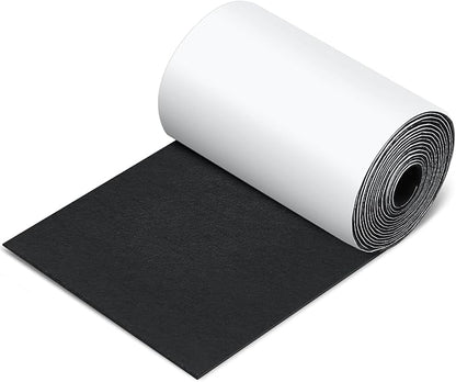Fullhawl Large Felt Furniture Pads 5 x 120 Inch Non Slip Self Adhesive Heavy Duty Cuttable Strip Roll Felt Sheet Tape for Protecting Hardwood Floors Chair Wall, Black | Furniture Pads - TrueDesk