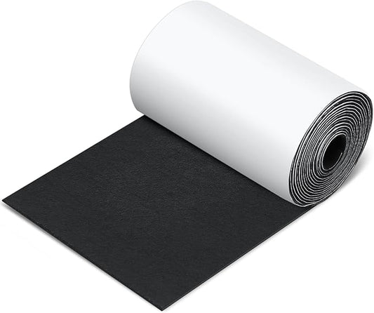 Fullhawl Large Felt Furniture Pads 5 x 120 Inch Non Slip Self Adhesive Heavy Duty Cuttable Strip Roll Felt Sheet Tape for Protecting Hardwood Floors Chair Wall, Black | Furniture Pads - TrueDesk