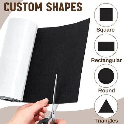 Fullhawl Large Felt Furniture Pads 5 x 60 Inch Non Slip Self Adhesive Heavy Duty Cuttable Strip Roll Felt Sheet Tape for Protecting Hardwood Floors Chair Wall, Black | Furniture Pads - TrueDesk