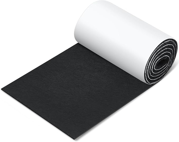 Fullhawl Large Felt Furniture Pads 5 x 60 Inch Non Slip Self Adhesive Heavy Duty Cuttable Strip Roll Felt Sheet Tape for Protecting Hardwood Floors Chair Wall, Black | Furniture Pads - TrueDesk