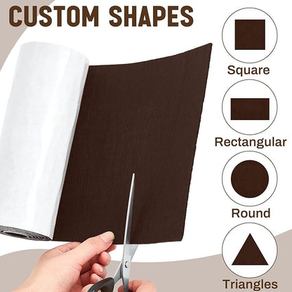 Fullhawl Large Felt Furniture Pads 8 x 60 Inch Non Slip Self Adhesive Heavy Duty Cuttable Strip Roll Felt Sheet Tape for Protecting Hardwood Floors Chair Wall, Brown | Furniture Pads - TrueDesk