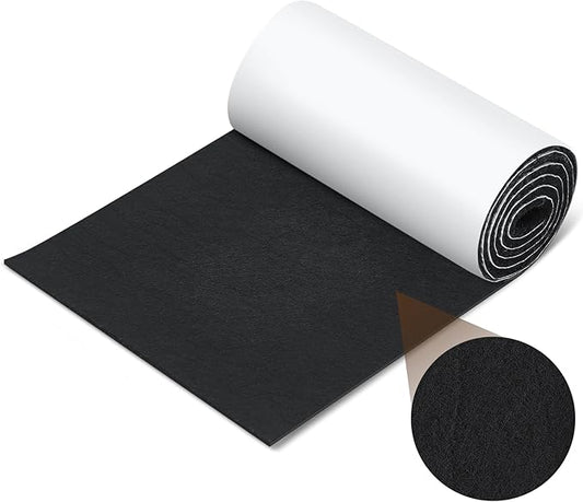 Fullhawl Large Felt Furniture Pads 8 x 60 Inch Non Slip Self Adhesive Heavy Duty Cuttable Strip Roll Felt Sheet Tape for Protecting Hardwood Floors Chair Wall, Black | Furniture Pads - TrueDesk