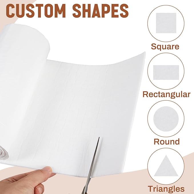 Fullhawl Large Felt Furniture Pads 8 x 60 Inch Non Slip Self Adhesive Heavy Duty Cuttable Strip Roll Felt Sheet Tape for Protecting Hardwood Floors Chair Wall, White | Furniture Pads - TrueDesk