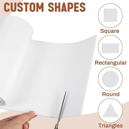 Fullhawl Large Felt Furniture Pads 8 x 60 Inch Non Slip Self Adhesive Heavy Duty Cuttable Strip Roll Felt Sheet Tape for Protecting Hardwood Floors Chair Wall, White | Furniture Pads - TrueDesk