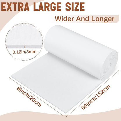 Fullhawl Large Felt Furniture Pads 8 x 60 Inch Non Slip Self Adhesive Heavy Duty Cuttable Strip Roll Felt Sheet Tape for Protecting Hardwood Floors Chair Wall, White | Furniture Pads - TrueDesk