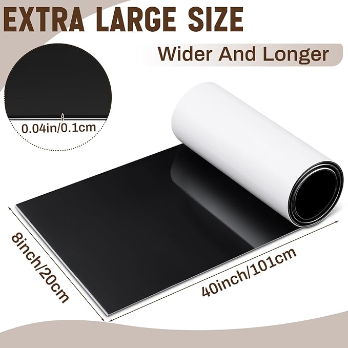 Fullhawl Large Silicone Furniture Pads 8 x 40 Inch Non Slip Self Adhesive Heavy Duty Cuttable Strip Roll Felt Sheet Tape for Protecting Hardwood Floors Chair Wall, Black | Furniture Pads - TrueDesk