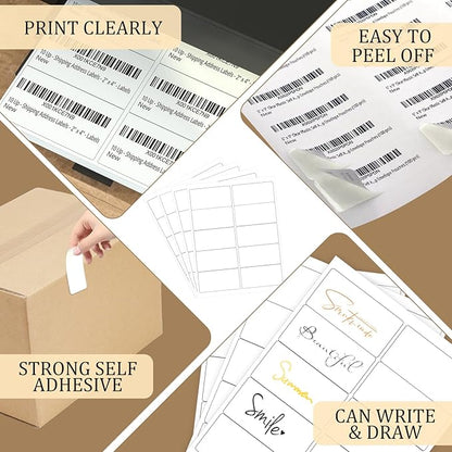 FungLam 2x4 Shipping Address Labels for Laser & Inkjet Printers, 300 Printable White Sticker Labels, 10 per Page Mailing Labels, Permanent Adhesive (30 Sheets, 300 Labels) | Address Labels - TrueDesk