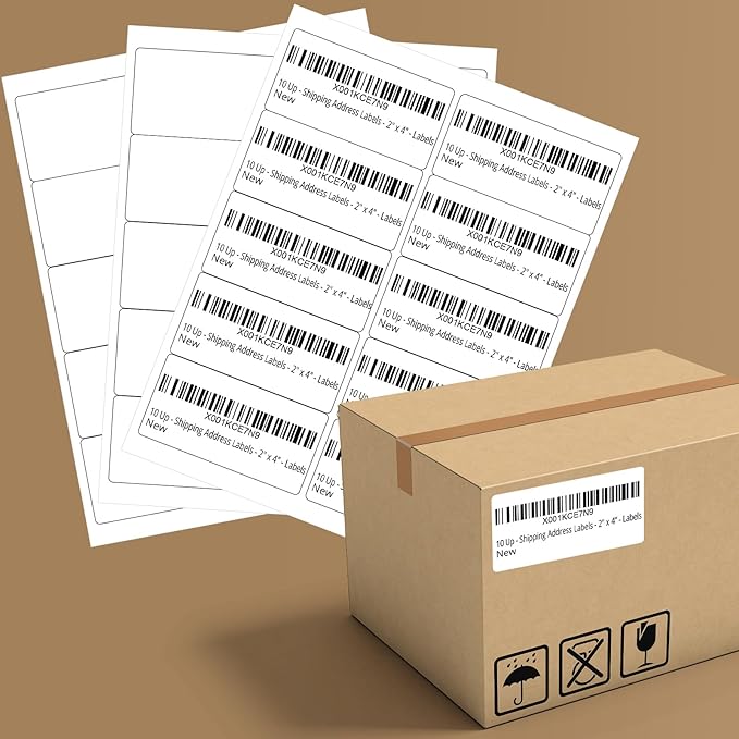 FungLam 2x4 Shipping Address Labels for Laser & Inkjet Printers, 300 Printable White Sticker Labels, 10 per Page Mailing Labels, Permanent Adhesive (30 Sheets, 300 Labels) | Address Labels - TrueDesk