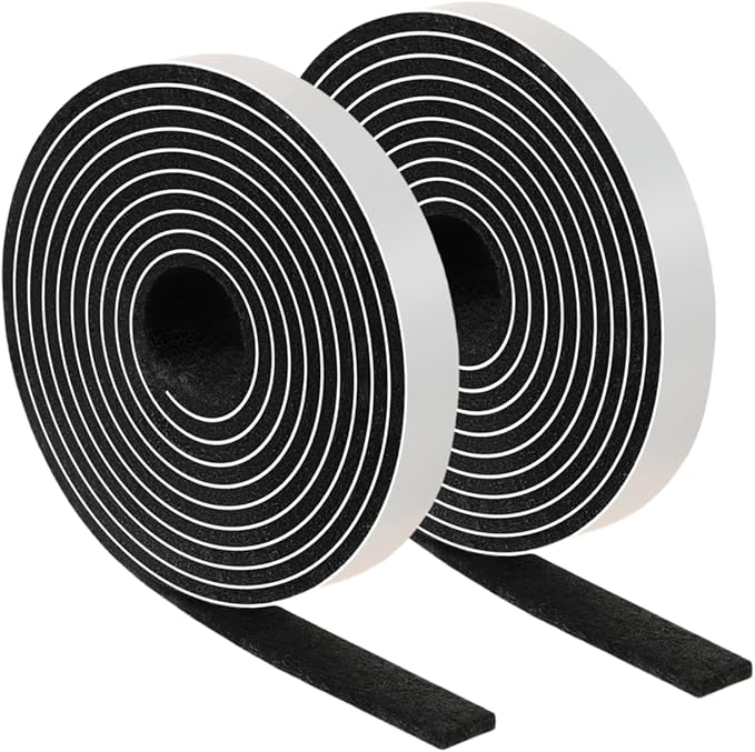 Furnigear Felt Strips with Adhesive Backing Heavy Duty Cuttable Felt Tape Roll Furniture Pads for Chair Legs - Protecting Hardwood Floors, Chair Wall Protector (Black, 120 x 0.5 x 0.14 Inch) | Furniture Pads - TrueDesk