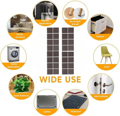 Furnigear Non Slip Furniture Pads - Self Adhesive Rubber Anti Skid Pads Grippers Rubber Chair Feet Furniture Pad for Hardwood Floors - Protectors for Furniture Table Legs Anti Slip 32 Pcs 1 - 1/2" Square | Furniture Pads - TrueDesk