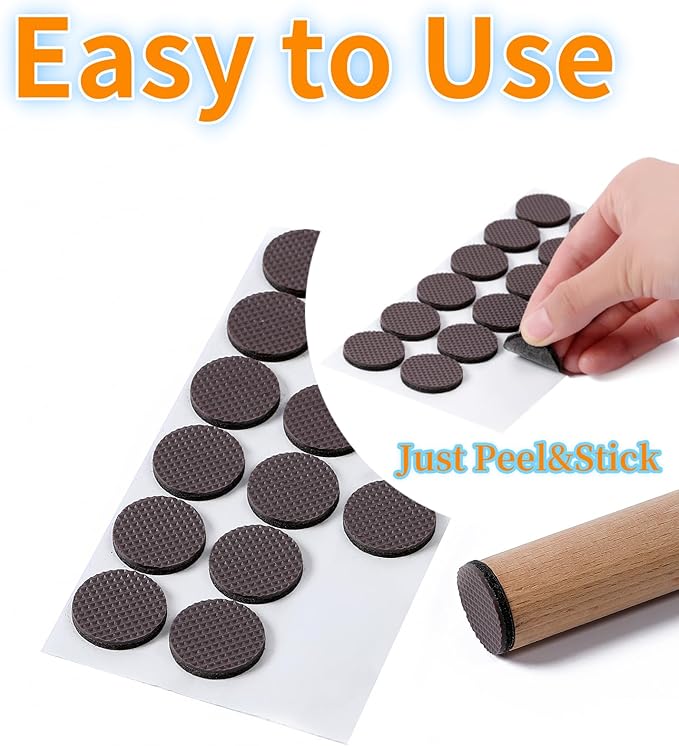 Furnigear Non Slip Furniture Pads - Self Adhesive Rubber Anti Skid Pads Grippers Rubber Chair Feet Furniture Pads for Hardwood Floors - Protectors for Furniture Table Legs Anti Slip 108 Pcs 1" Round | Furniture Pads - TrueDesk