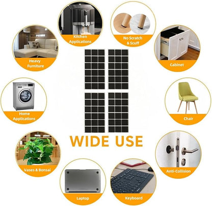 Furnigear Non Slip Furniture Pads - Self Adhesive Rubber Anti Skid Pads Grippers Rubber Chair Feet Furniture Pads for Hardwood Floors - Protectors for Furniture Table Legs Anti Slip 108 Pcs 1" Square | Furniture Pads - TrueDesk