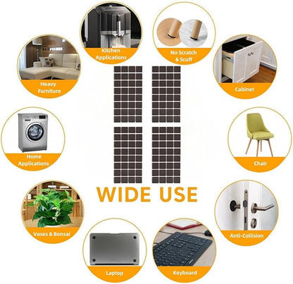 Furnigear Non Slip Furniture Pads - Self Adhesive Rubber Anti Skid Pads Grippers Rubber Chair Feet Furniture Pads for Hardwood Floors - Protectors for Furniture Table Legs Anti Slip 128 Pcs 3/4" Square | Furniture Pads - TrueDesk