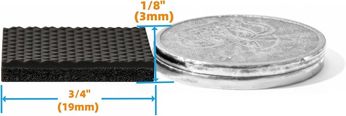 Furnigear Non Slip Furniture Pads - Self Adhesive Rubber Anti Skid Pads Grippers Rubber Chair Feet Furniture Pads for Hardwood Floors - Protectors for Furniture Table Legs Anti Slip 128 Pcs 3/4" Square | Furniture Pads - TrueDesk