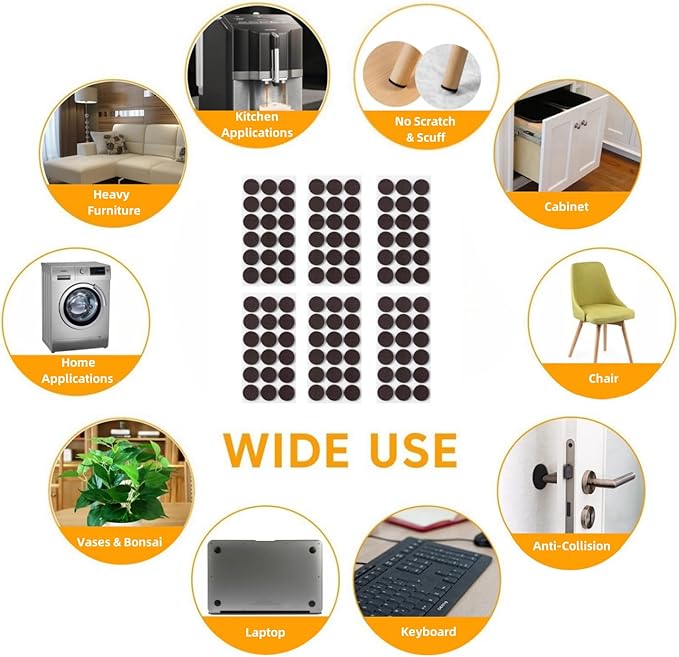 Furnigear Non Slip Furniture Pads - Self Adhesive Rubber Anti Skid Pads Grippers Rubber Chair Feet Furniture Pads for Hardwood Floors - Protectors for Furniture Table Legs Anti Slip 108 Pcs 1" Round | Furniture Pads - TrueDesk