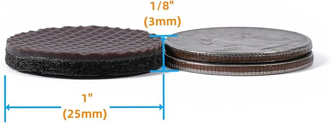 Furnigear Non Slip Furniture Pads - Self Adhesive Rubber Anti Skid Pads Grippers Rubber Chair Feet Furniture Pads for Hardwood Floors - Protectors for Furniture Table Legs Anti Slip 108 Pcs 1" Round | Furniture Pads - TrueDesk