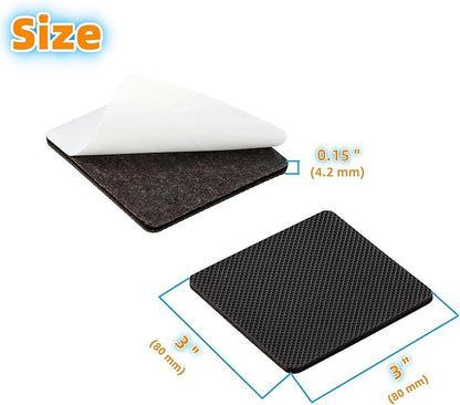 Furnigear Non Slip Furniture Pads - Self Adhesive Rubber Anti Skid Pads Grippers Rubber Chair Feet Furniture Pads for Hardwood Floors - Protectors for Furniture Table Legs Anti Slip 12 Pcs 3" Square | Furniture Pads - TrueDesk