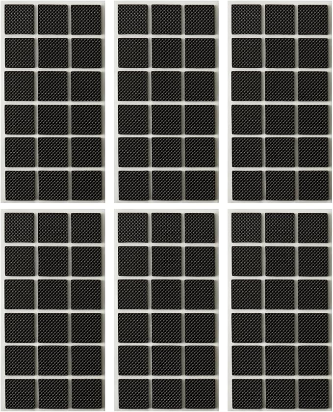 Furnigear Non Slip Furniture Pads - Self Adhesive Rubber Anti Skid Pads Grippers Rubber Chair Feet Furniture Pads for Hardwood Floors - Protectors for Furniture Table Legs Anti Slip 108 Pcs 1" Square | Furniture Pads - TrueDesk