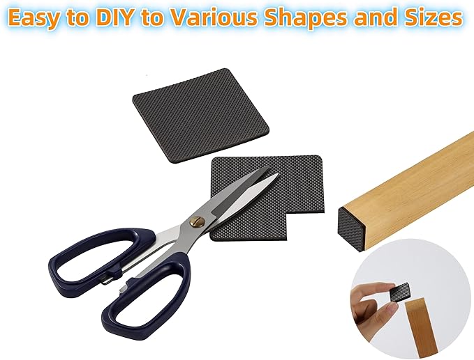 Furnigear Non Slip Furniture Pads - Self Adhesive Rubber Anti Skid Pads Grippers Rubber Chair Feet Furniture Pads for Hardwood Floors - Protectors for Furniture Table Legs Anti Slip 12 Pcs 3" Square | Furniture Pads - TrueDesk