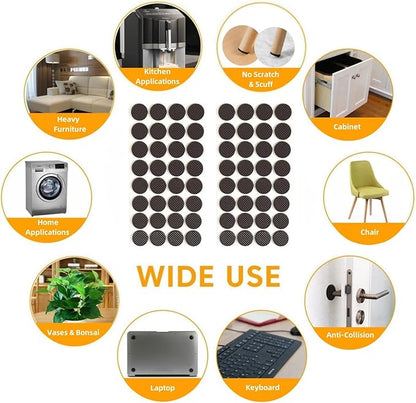 Furnigear Non Slip Furniture Pads - Self Adhesive Rubber Anti Skid Pads Grippers Rubber Chair Feet Furniture Pads for Hardwood Floors - Protectors for Furniture Table Legs Anti Slip 128 Pcs 3/4" Round | Furniture Pads - TrueDesk