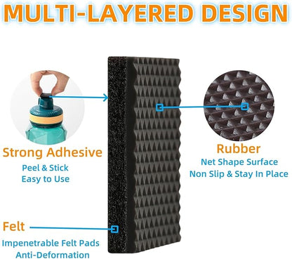 Furnigear Non Slip Furniture Pads - Self Adhesive Rubber Anti Skid Pads Grippers Rubber Chair Feet Furniture Pads for Hardwood Floors - Protectors for Furniture Table Legs Anti Slip 108 Pcs 1" Square | Furniture Pads - TrueDesk