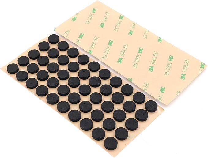Furniture EVA Foam Pads 3/8" (10mm) Diameter Round 3M Self Adhesive Protects Kitchen Cabinets, Drawers, Desks and Furniture Against Bumps and Scratches 100 Pack - Black | Furniture Pads - TrueDesk