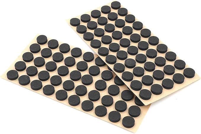 Furniture EVA Foam Pads 3/8" (10mm) Diameter Round 3M Self Adhesive Protects Kitchen Cabinets, Drawers, Desks and Furniture Against Bumps and Scratches 100 Pack - Black | Furniture Pads - TrueDesk
