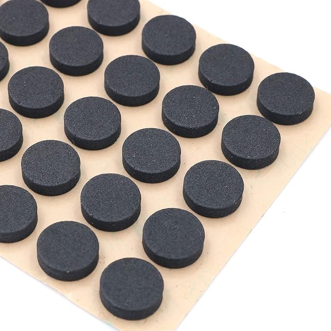 Furniture EVA Foam Pads 3/8" (10mm) Diameter Round 3M Self Adhesive Protects Kitchen Cabinets, Drawers, Desks and Furniture Against Bumps and Scratches 100 Pack - Black | Furniture Pads - TrueDesk