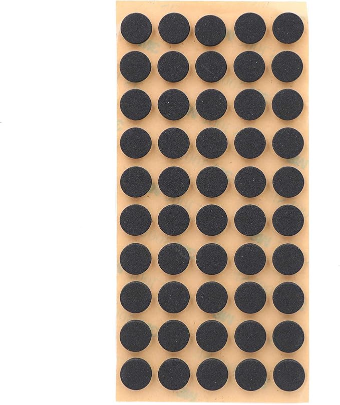 Furniture EVA Foam Pads 3/8" (10mm) Diameter Round 3M Self Adhesive Protects Kitchen Cabinets, Drawers, Desks and Furniture Against Bumps and Scratches 100 Pack - Black | Furniture Pads - TrueDesk
