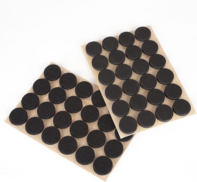 Furniture Felt Pads 1" (25mm) Diameter Round 3M Self Adhesive Protects Furniture and Floors Against Bumps and Scratches 96 Pack - Black | Furniture Pads - TrueDesk