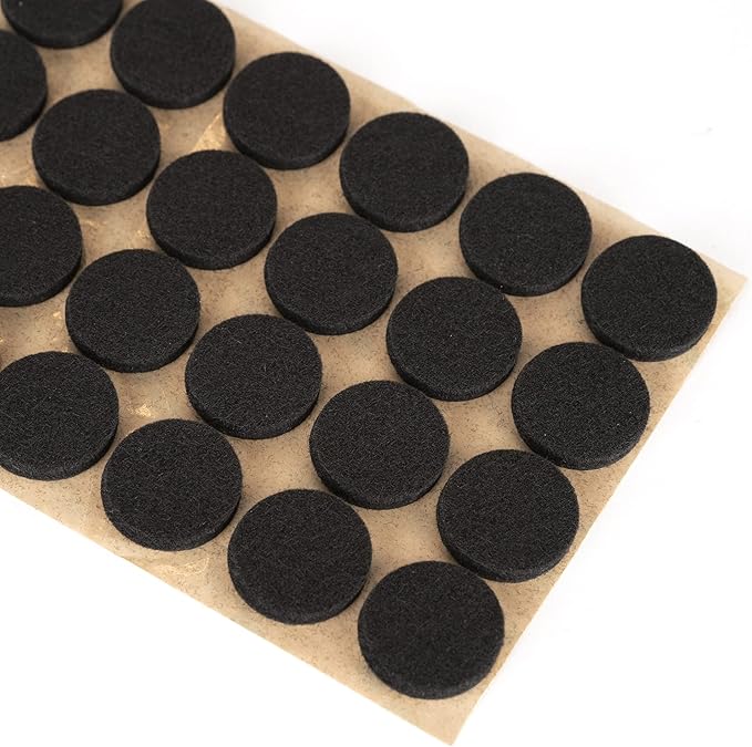 Furniture Felt Pads 1" (25mm) Diameter Round 3M Self Adhesive Protects Furniture and Floors Against Bumps and Scratches 96 Pack - Black | Furniture Pads - TrueDesk