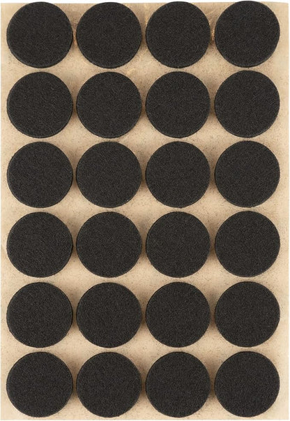 Furniture Felt Pads 1" (25mm) Diameter Round 3M Self Adhesive Protects Furniture and Floors Against Bumps and Scratches 96 Pack - Black | Furniture Pads - TrueDesk