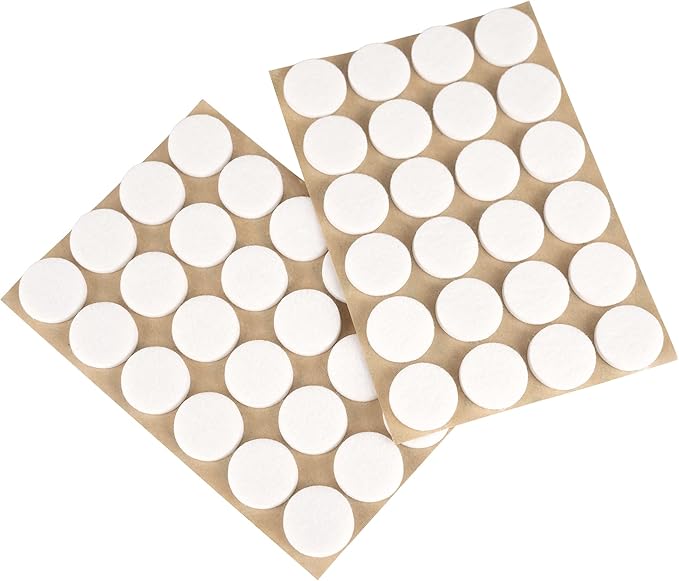 Furniture Felt Pads 1" (25mm) Diameter Round 3M Self Adhesive Protects Furniture and Floors Against Bumps and Scratches 96 Pack - White | Furniture Pads - TrueDesk