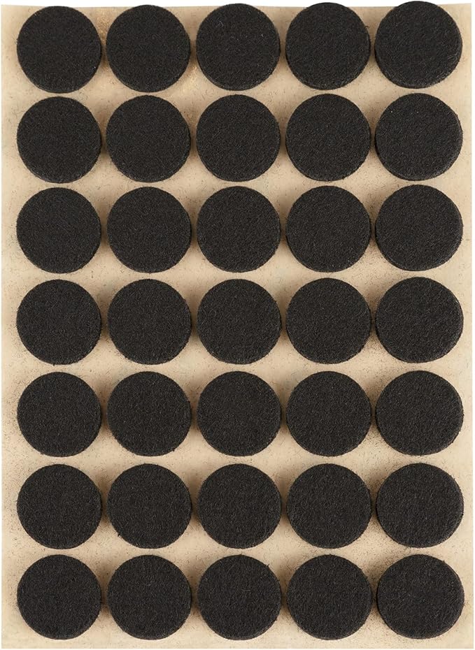 Furniture Felt Pads 3/4" (19mm) Diameter Round 3M Self Adhesive Protects Furniture and Floors Against Bumps and Scratches 140 Pack - Black | Furniture Pads - TrueDesk